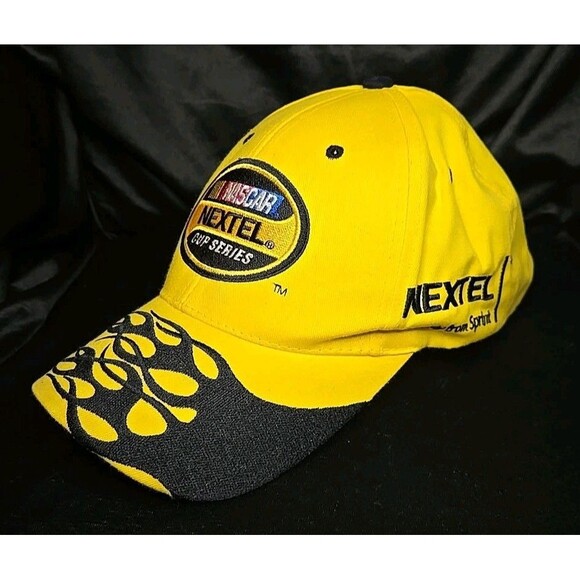 NASCAR Nextel Cup Series Hat Yellow Sprint 2007 Flames Strapback Adjustable Cap - Picture 2 of 8